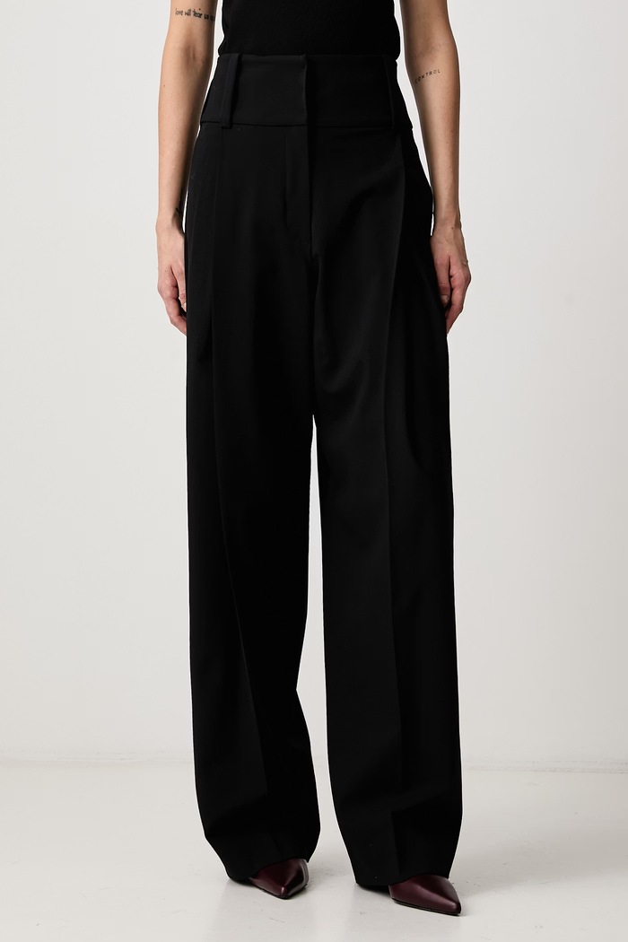 Sportmax Girino spodnie z wełną damskie czarny 2622136052600