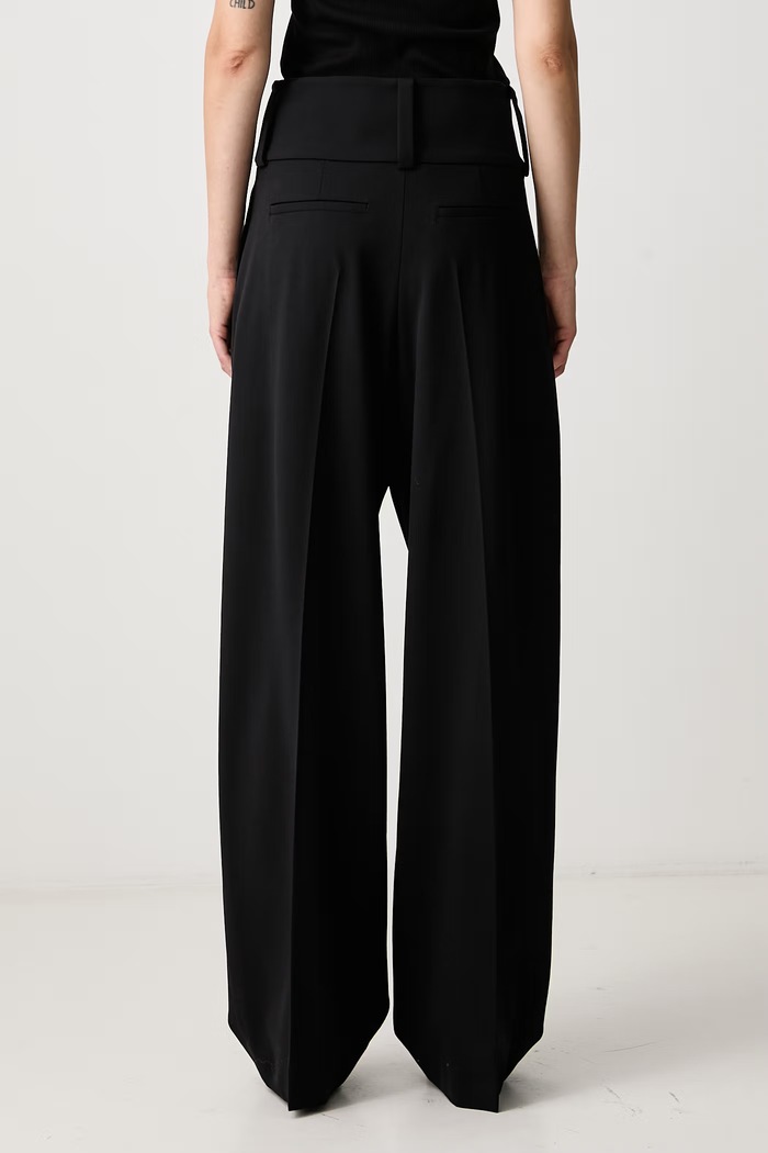Odzież Sportmax Girino spodnie z wełną damskie 2622136052600 czarny