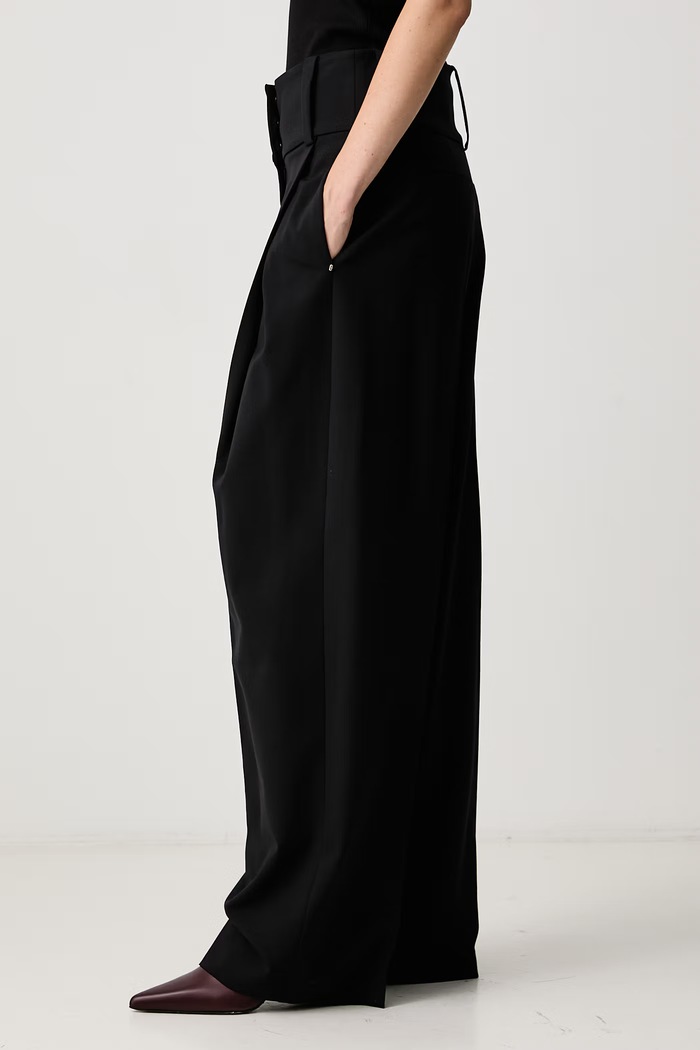 Girino spodnie z wełną damskie Sportmax 2622136052600 czarny
