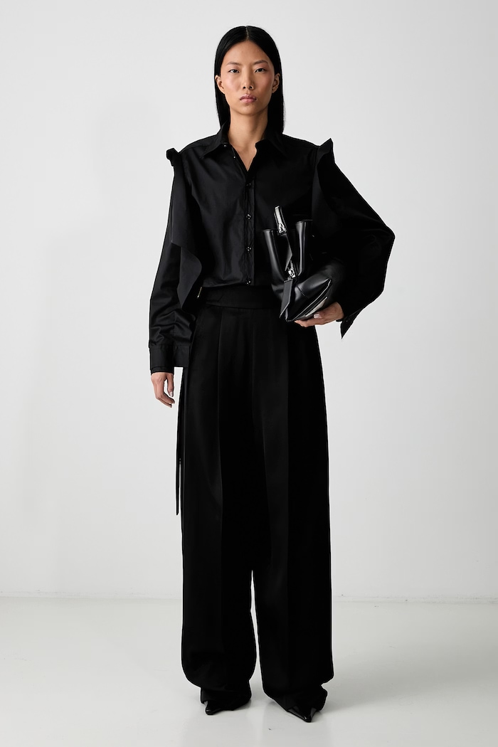 Sportmax Stagno spodnie z wiskozy damskie 2622136041600 czarny AW26