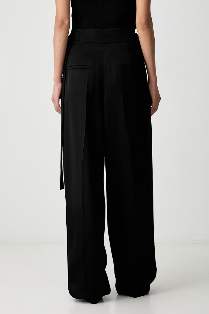 Odzież Sportmax Stagno spodnie z wiskozy damskie 2622136041600 czarny