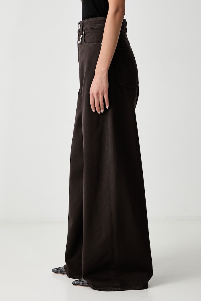 Sportmax Siamese wide leg traperice za žene smeđa 2622136025600