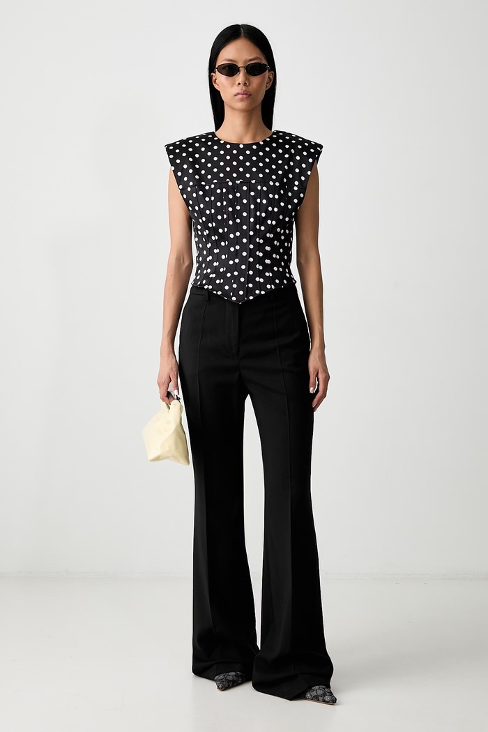 Sportmax Hangar hlače od odijela od vune za žene 2622136011600 crna AW26