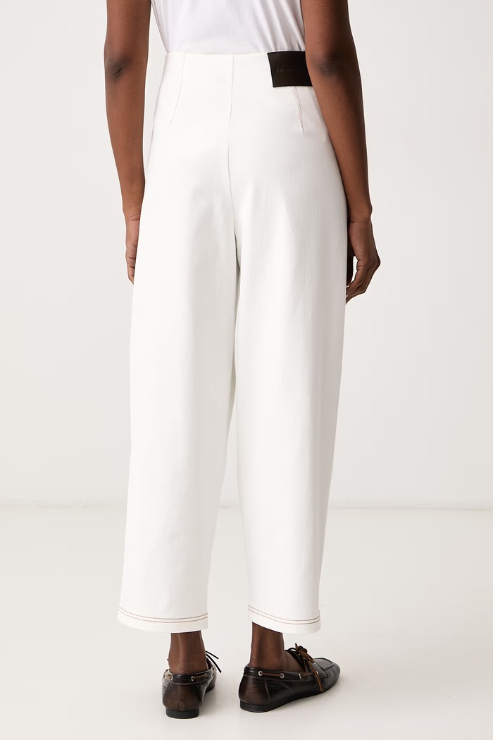 Odzież MM by Max Mara Jeansy tapered damskie MMLZUPPA 2626786048600 beżowy