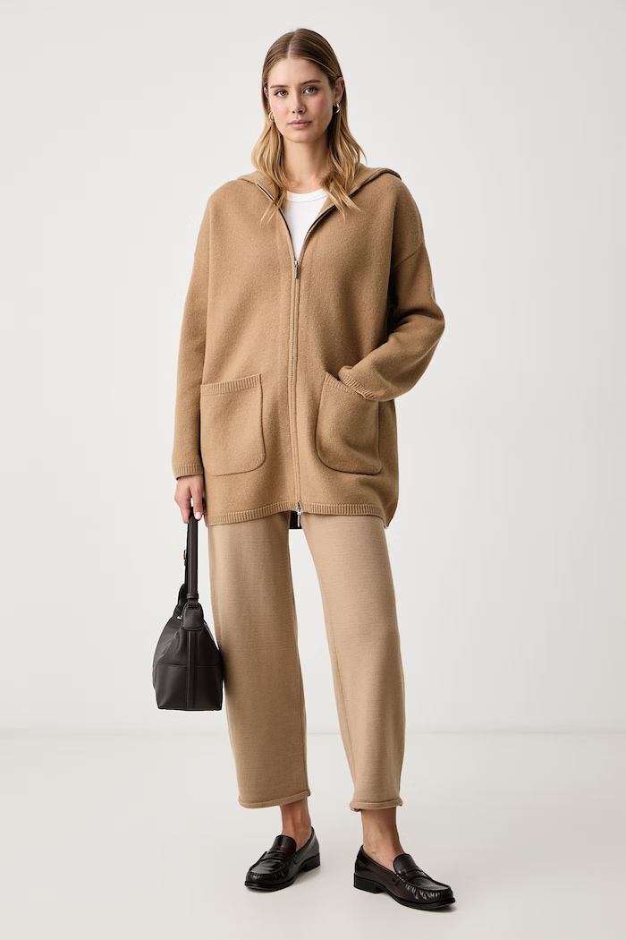MM by Max Mara Spodnie damskie wełniane MMLOBOLI 2626336038600 beżowy AW26