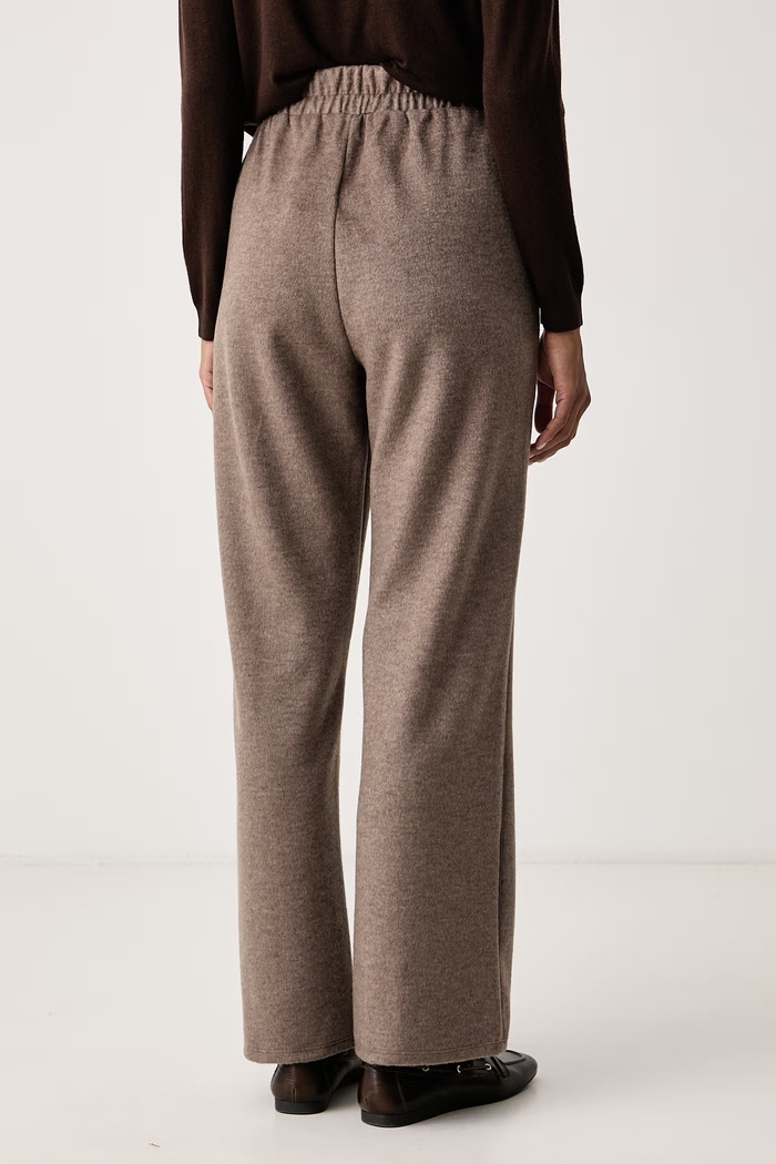 Odzież Weekend Max Mara Spodnie dresowe damskie z dodatkiem wełny WKDTENDA 2625786022600 brązowy