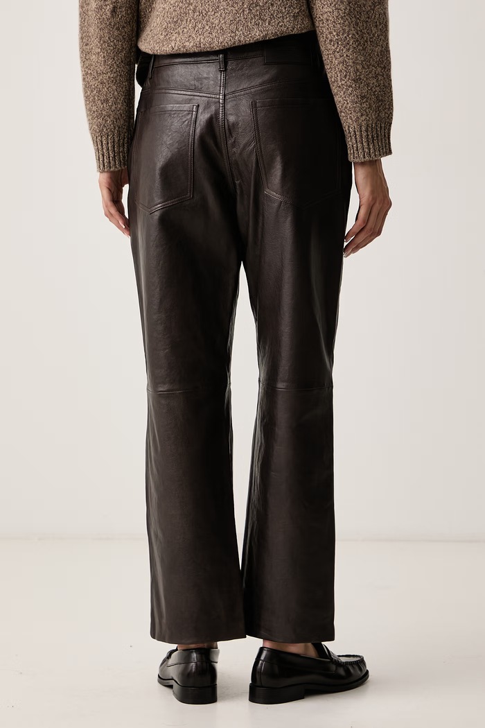 Odzież Weekend Max Mara Spodnie damskie skórzane WKDDESERTO 2625436012600 brązowy