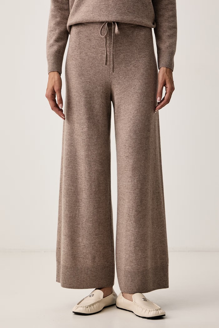 Weekend Max Mara Spodnie dresowe damskie wełniane WKDZINCO brązowy 2625336012600