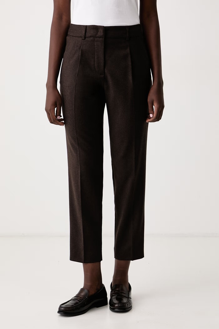 Weekend Max Mara Spodnie regular męskie z wełną WKDCALDAIA brązowy 2625136112600