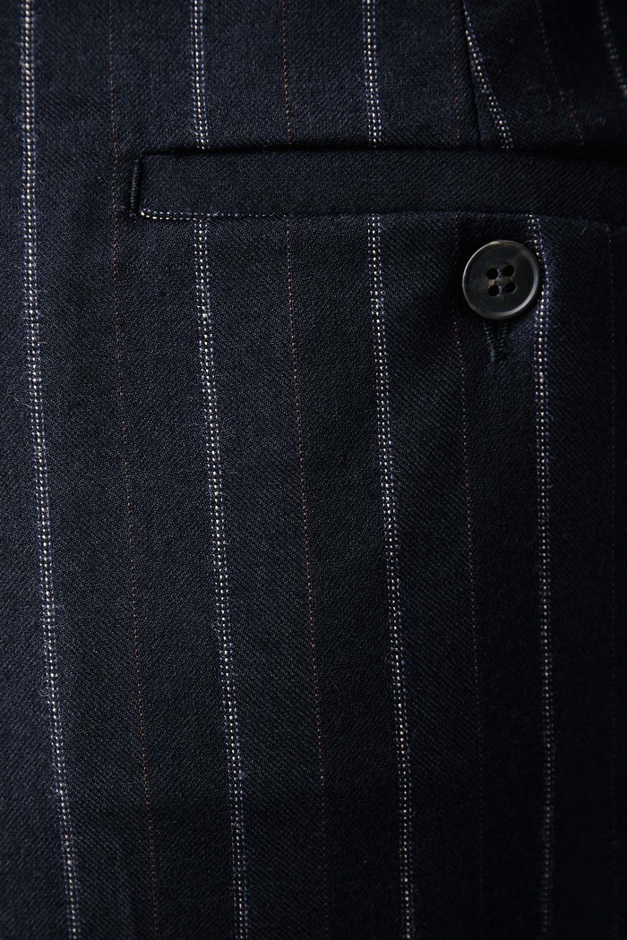 Spodnie damskie z wełną WKDNEBBIE Weekend Max Mara 2625136102600 granatowy
