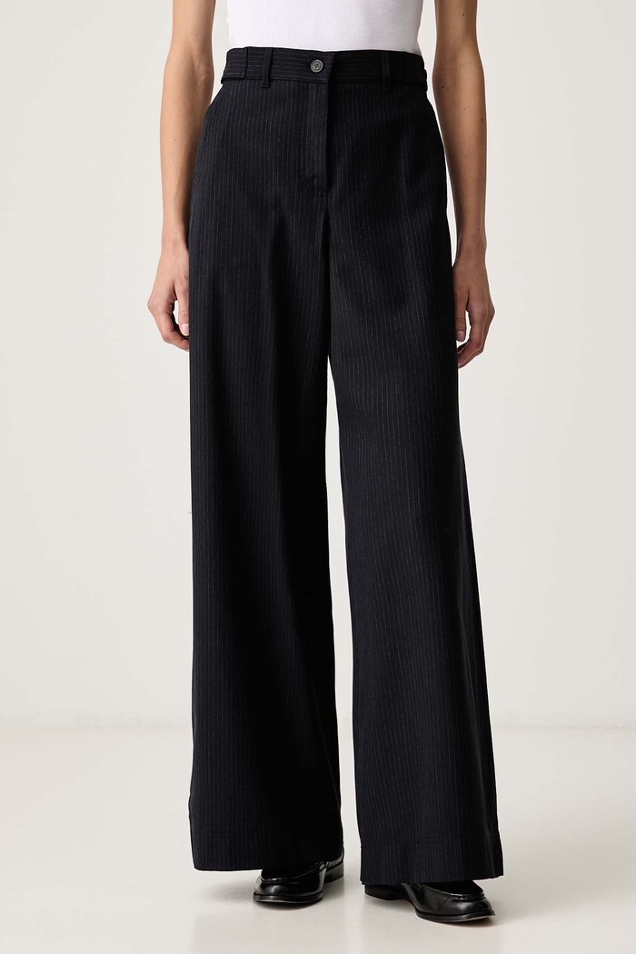 Weekend Max Mara Spodnie damskie z wełną WKDBRAVO granatowy 2625136092600