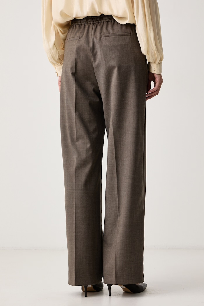 Odzież Weekend Max Mara Spodnie damskie z wełną WKDPETRA 2625136052600 brązowy