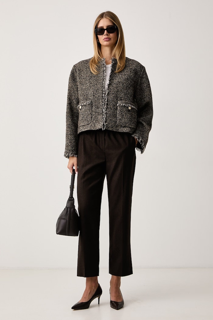Weekend Max Mara Spodnie damskie wełniane WKDHATELEY 2625136042600 brązowy AW26