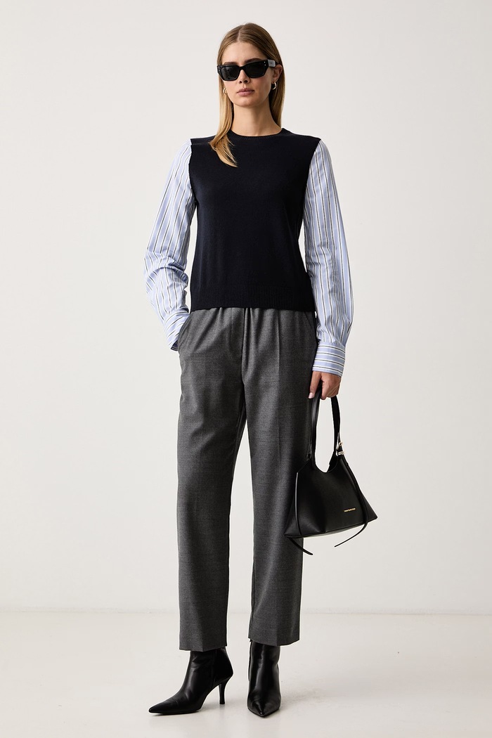 Weekend Max Mara Spodnie damskie wełniane WKDHATELEY 2625136042600 szary AW26