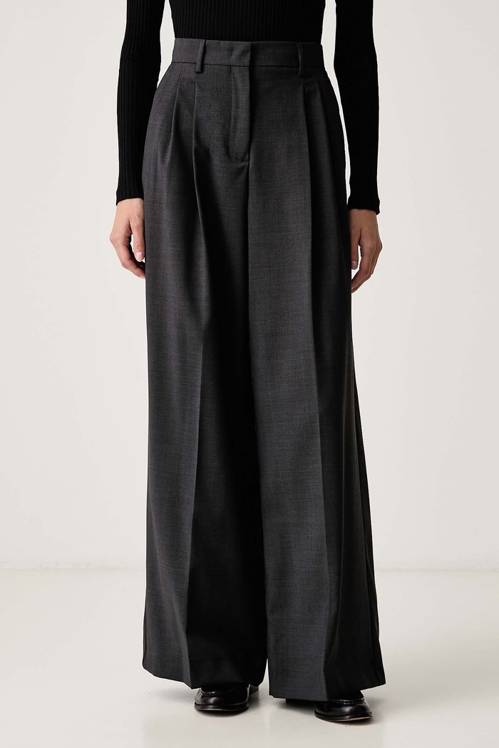 Weekend Max Mara Spodnie damskie wełniane WKDADELFI szary 2625136032600