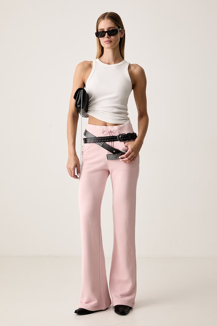 Miss Sixty Spodnie dresowe damskie bawełniane 6M3PJ1760A różowy AW26