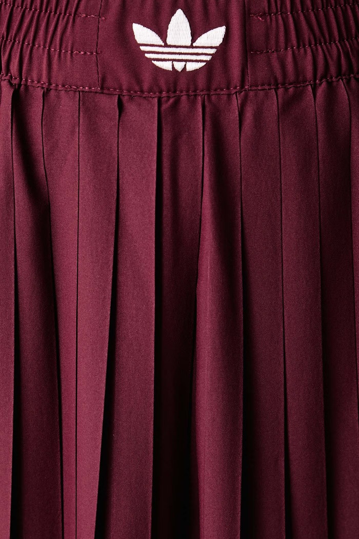Spodnie plisowane damskie Advanced Archive adidas Originals bordowy LG4078