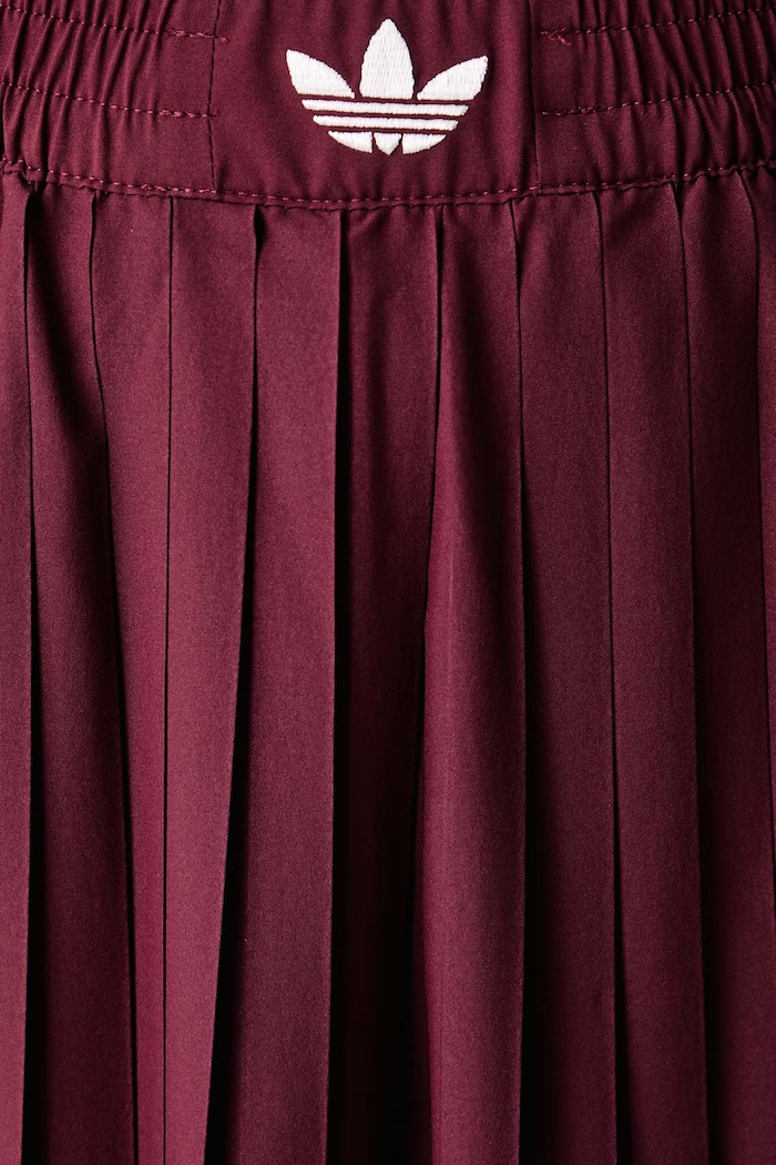 Spodnie plisowane damskie Advanced Archive adidas Originals bordowy LG4078