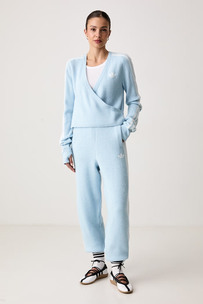 adidas Originals Pantaloni de trening pentru femei cu amestec de lână Adiluna Season 2 x Jennie LD8917 albastru AW26