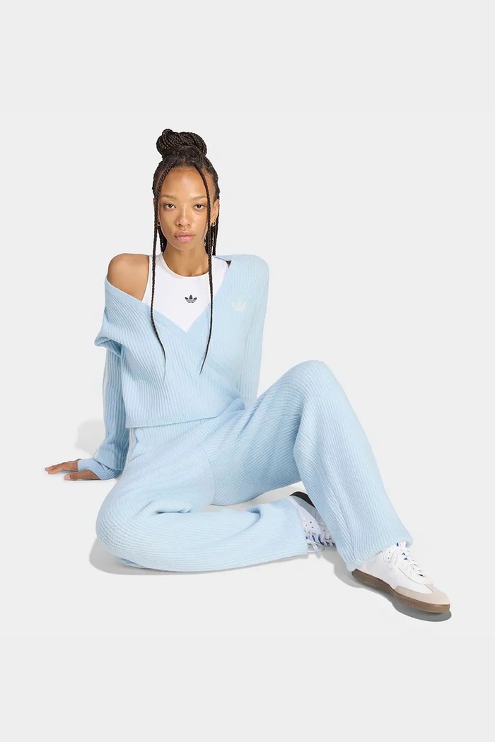 Odzież adidas Originals Spodnie dresowe damskie z dodatkiem wełny Adiluna Season 2 x Jennie LD8917 niebieski