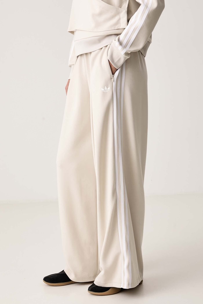 Spodnie wide leg damskie Adiluna Season 2 x Jennie adidas Originals LD4965 beżowy