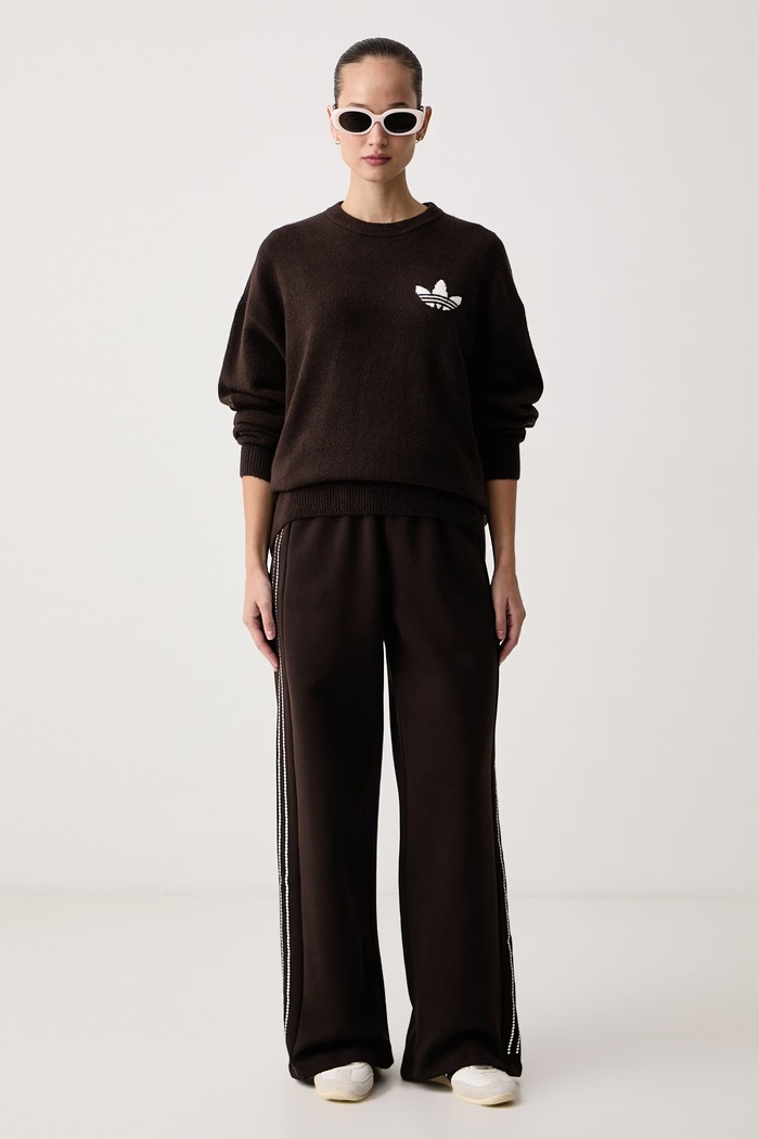 adidas Originals Spodnie dresowe damskie z bawełną KT4669 brązowy AW26