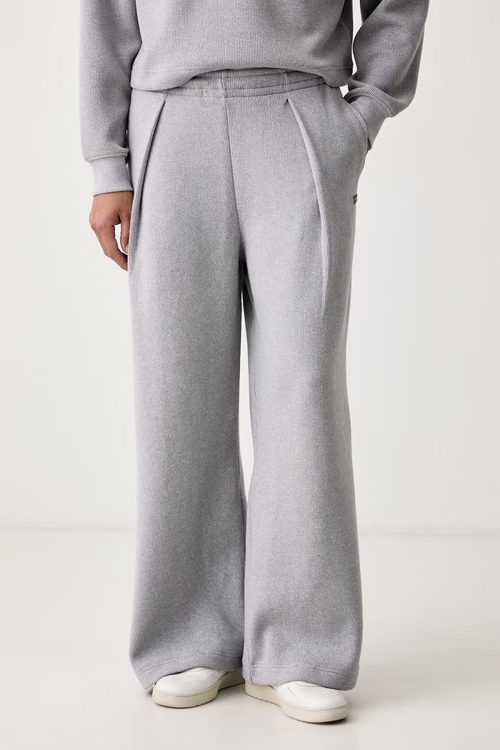 Lacoste Spodnie dresowe damskie z bawełną szary XF8372