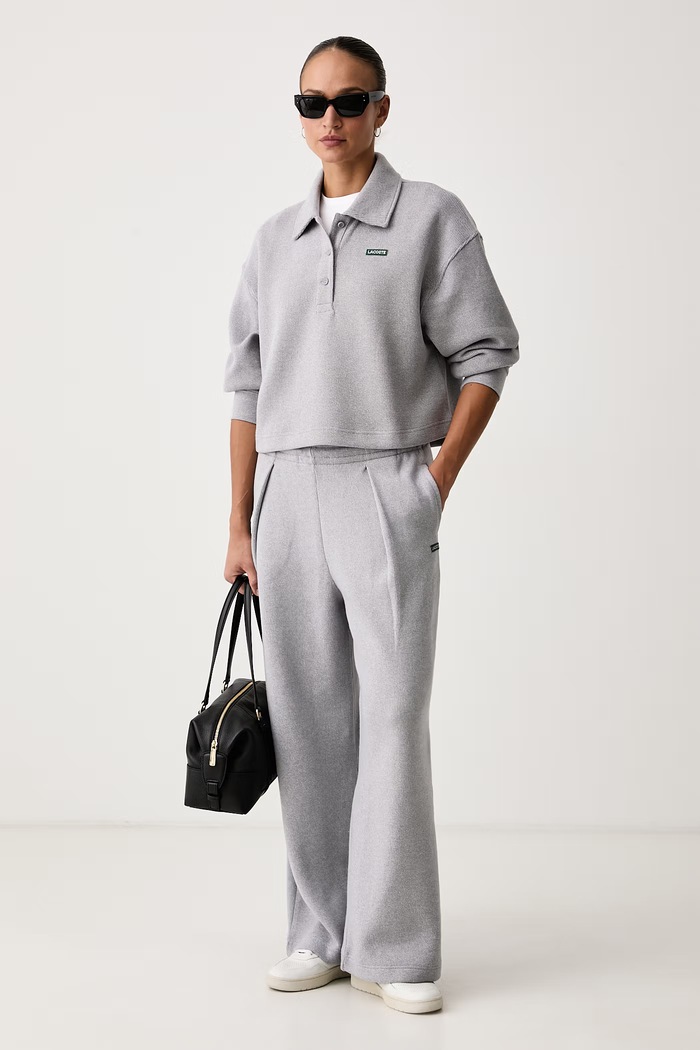 Lacoste Spodnie dresowe damskie z bawełną XF8372 szary AW26
