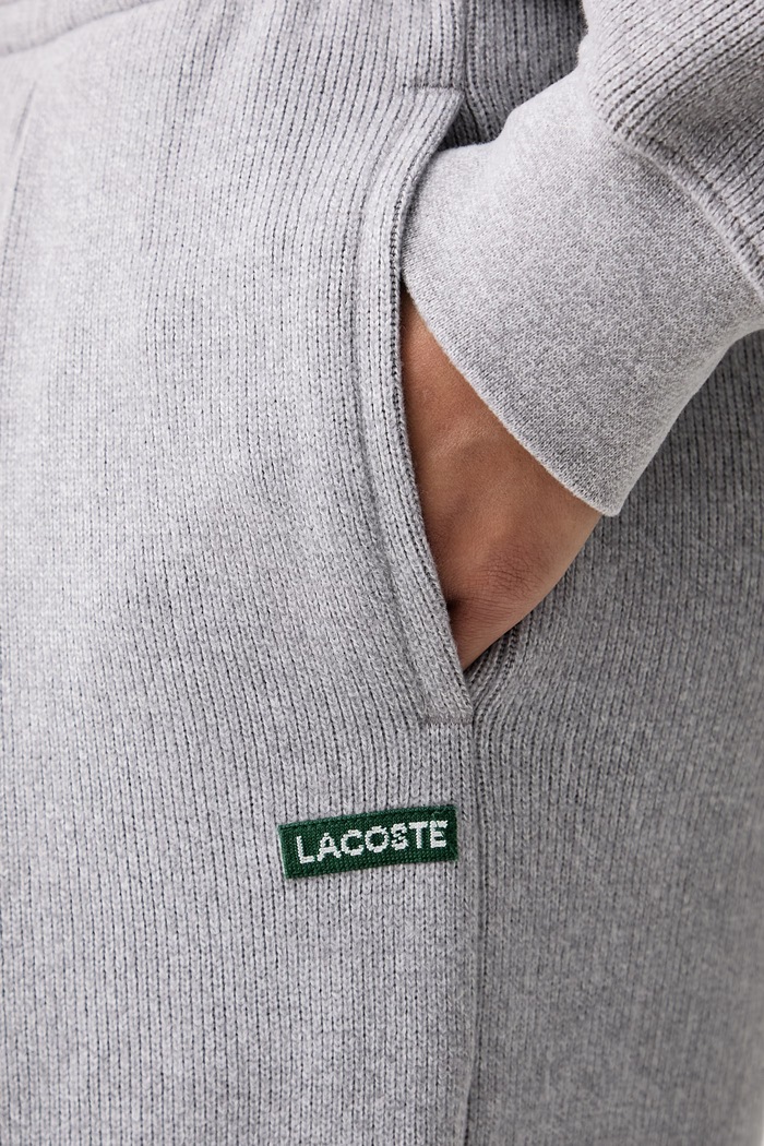 Spodnie dresowe damskie z bawełną Lacoste XF8372 szary