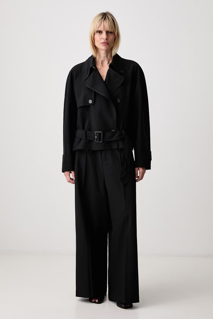 MM6 Maison Margiela spodnie damskie z dodatkiem wełny S52KA0576.M35436 czarny AW26