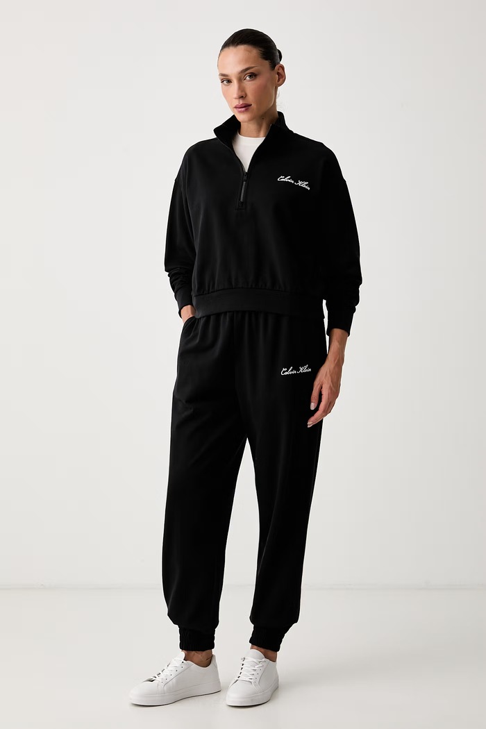 Calvin Klein Underwear spodnie lounge damskie bawełniane LV00QS7687 czarny AW26