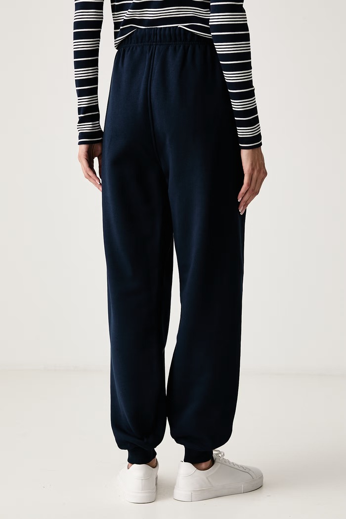 Odzież Tommy Hilfiger Spodnie dresowe damskie z bawełną WW0WW51627 granatowy