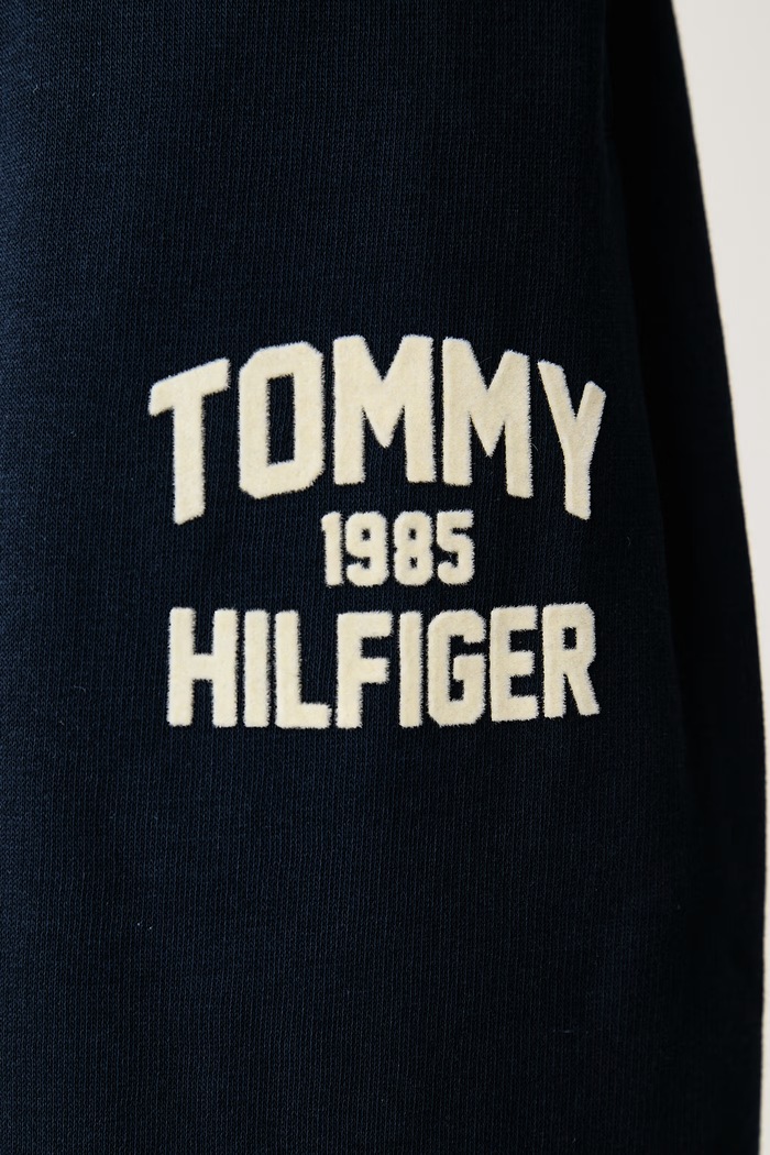 Spodnie dresowe damskie z bawełną Tommy Hilfiger granatowy WW0WW51627