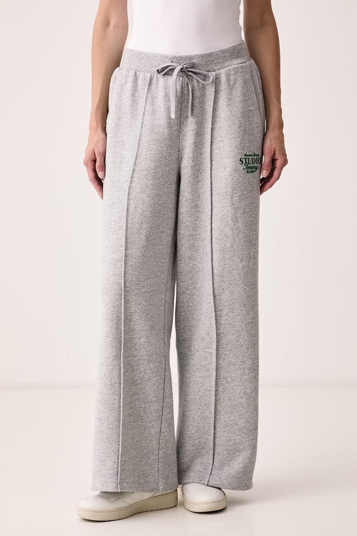 Tommy Hilfiger Spodnie dresowe damskie z bawełną szary WW0WW51626