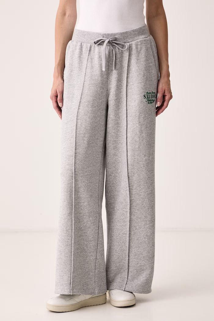 Tommy Hilfiger Spodnie dresowe damskie z bawełną szary WW0WW51626