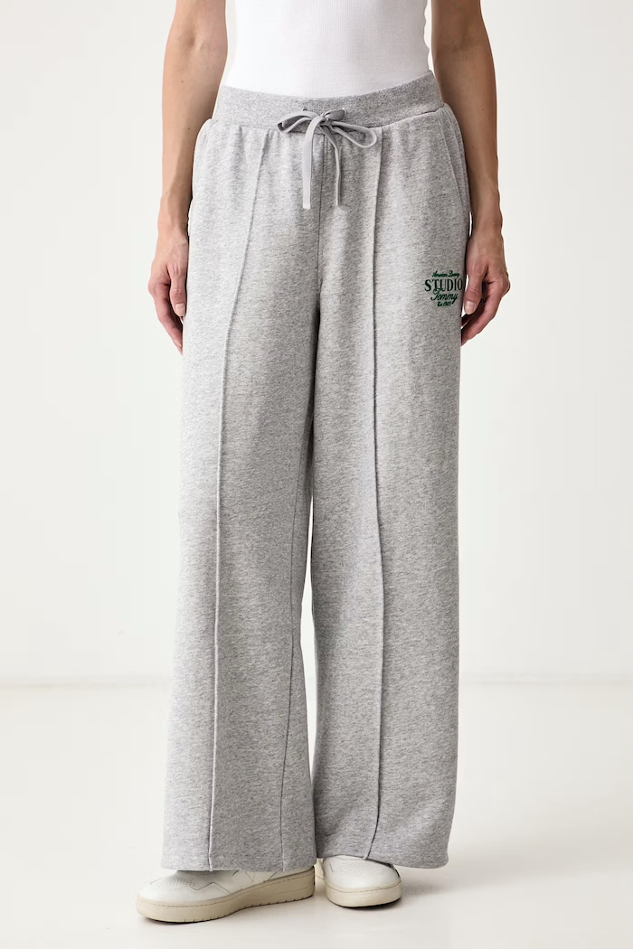 Tommy Hilfiger Spodnie dresowe damskie z bawełną szary WW0WW51626