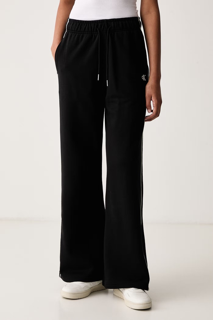 Calvin Klein Jeans Παντελόνι επίσημο γυναικείο με βαμβάκι μαύρο LV047H258G