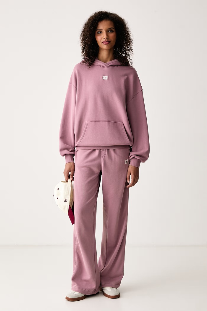 Calvin Klein Jeans Παντελόνι επίσημο γυναικείο με βαμβάκι LV047H224G ροζ AW26