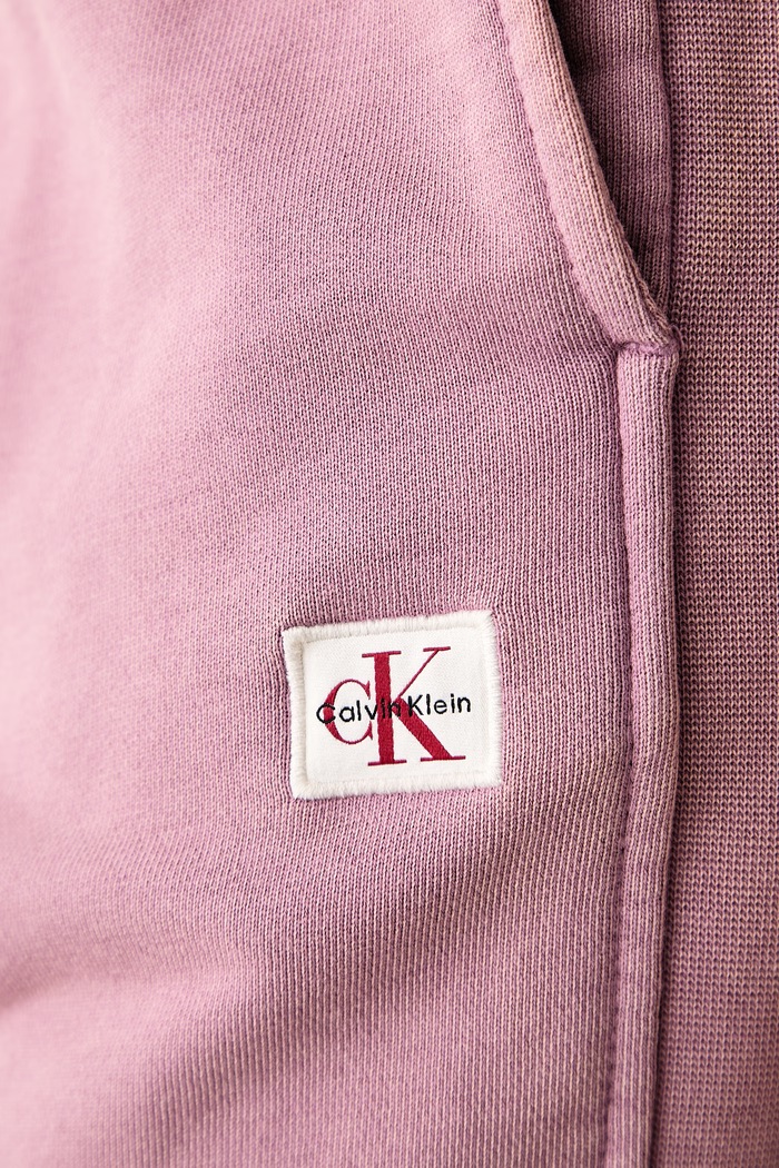 Παντελόνι επίσημο γυναικείο με βαμβάκι Calvin Klein Jeans ροζ LV047H224G