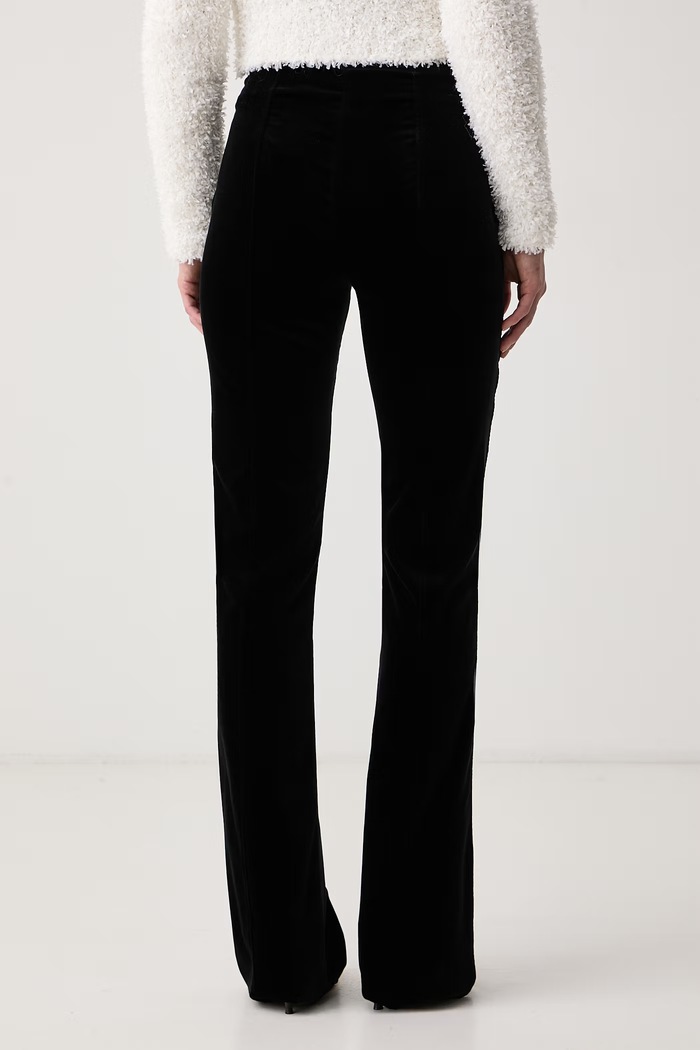 Odzież Elisabetta Franchi Spodnie damskie welurowe PA22467E2 czarny
