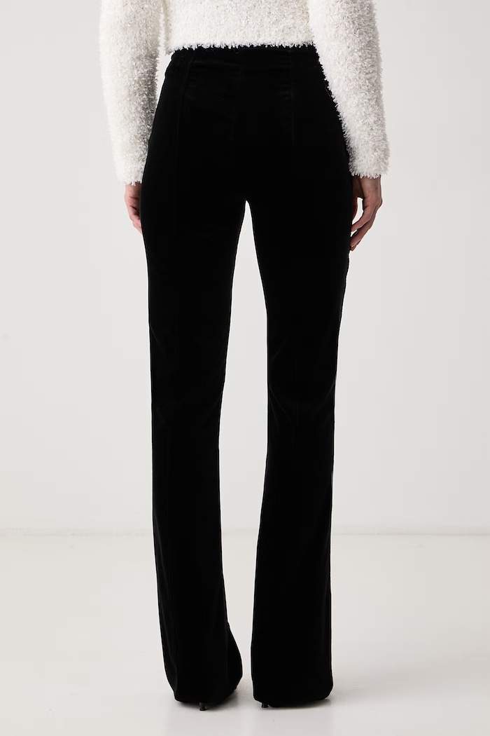 Odzież Elisabetta Franchi Spodnie damskie welurowe PA22467E2 czarny