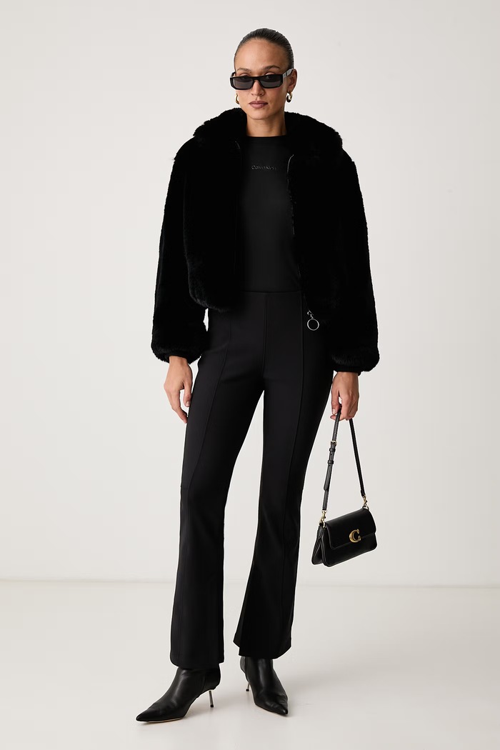 Calvin Klein Hlače flare za žene LV044H217G crna AW26