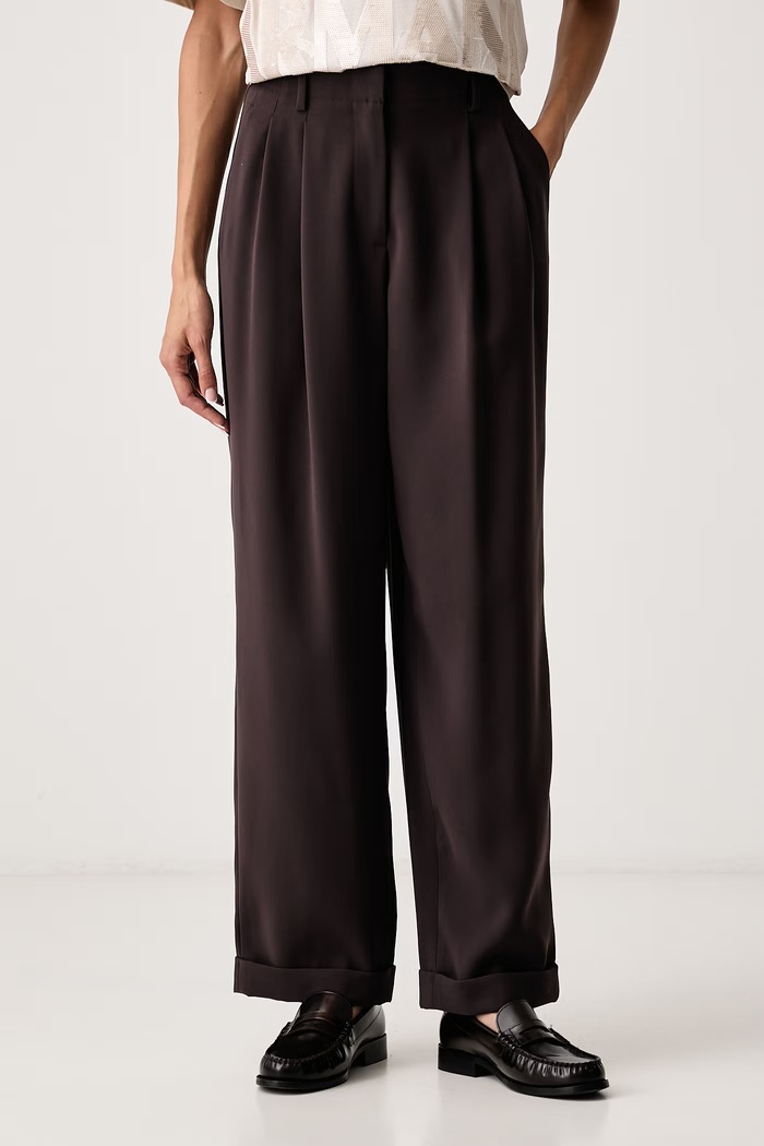 Armani Exchange Oblekové nohavice dámske hnedá XW002496.AF16148
