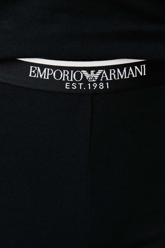 Legginsy lounge damskie bawełniane z elastanem Emporio Armani Underwear EW001901.AF27298 czarny