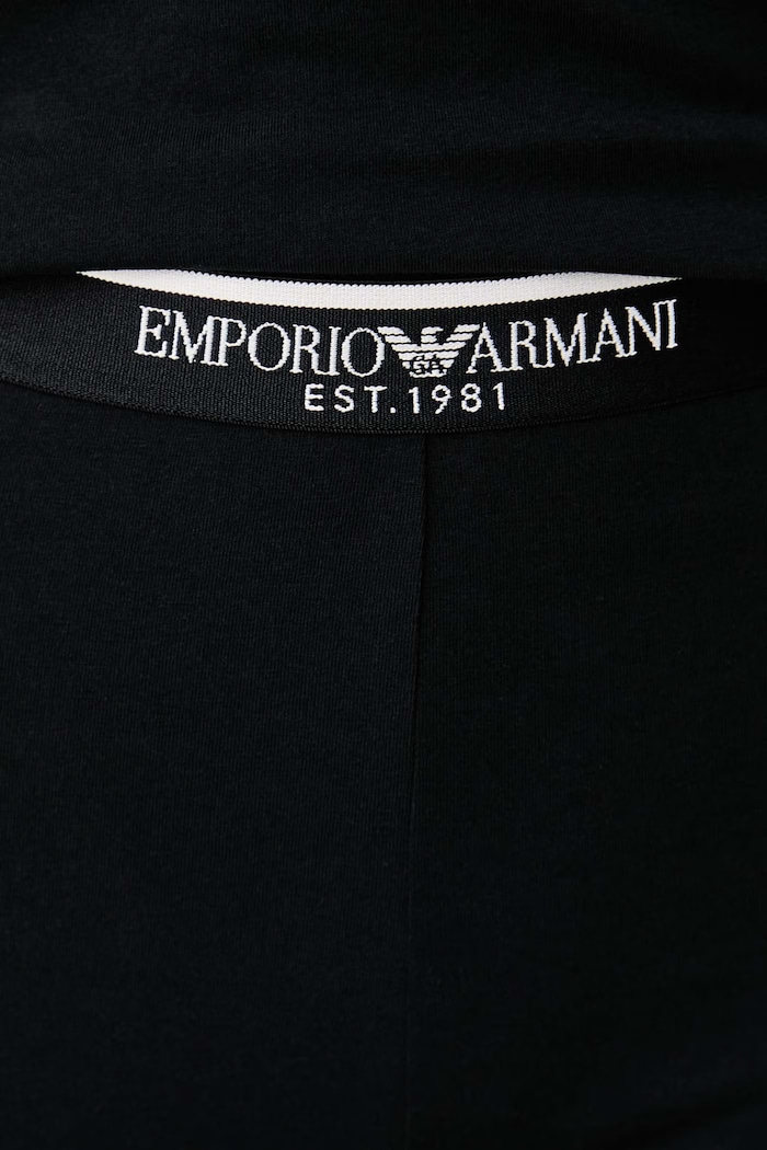 Legginsy lounge damskie bawełniane z elastanem Emporio Armani Underwear EW001901.AF27298 czarny
