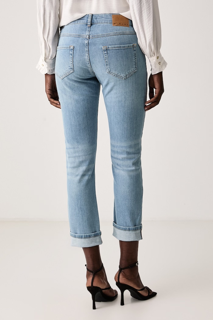 Odzież Sisley Jeansy regular damskie 4W44PE00B niebieski