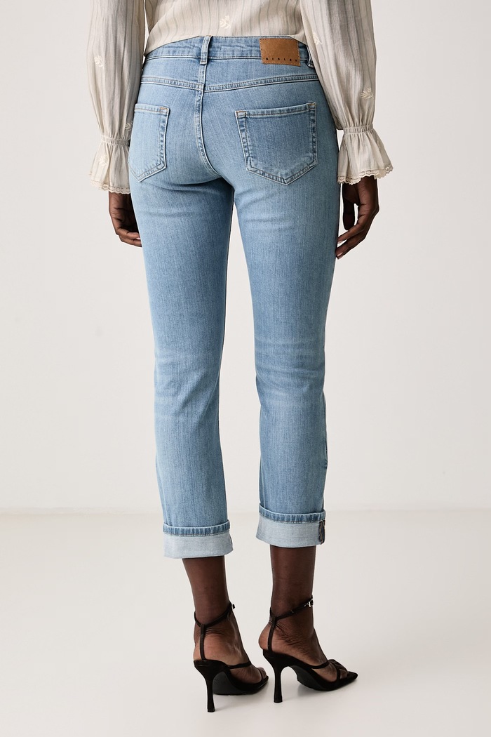 Odzież Sisley Jeansy regular damskie 4W44PE00B niebieski