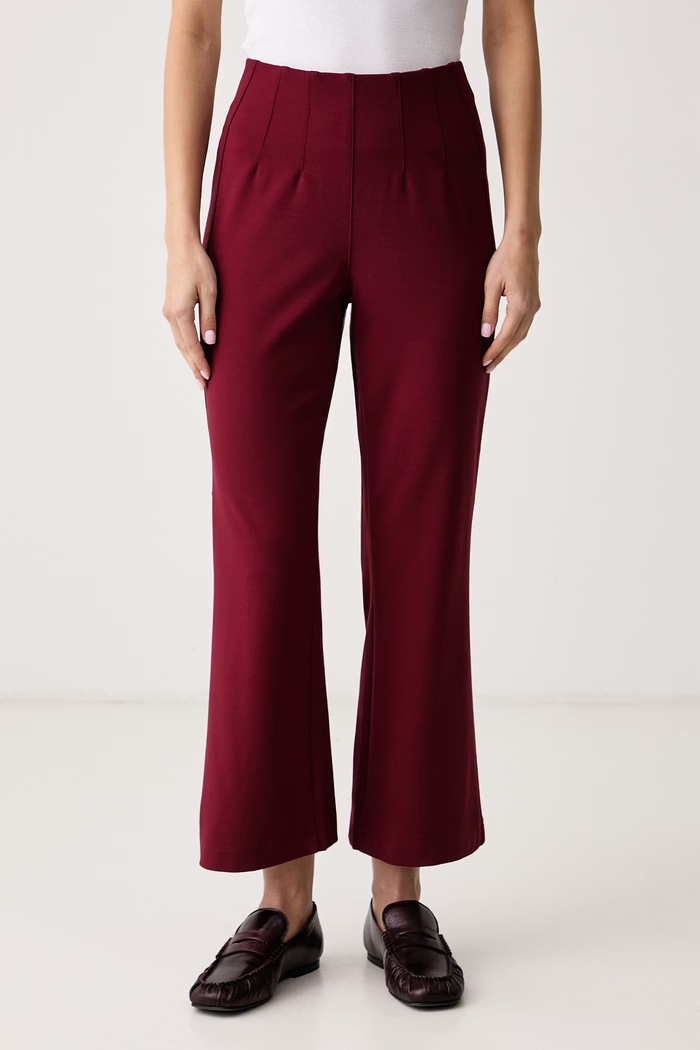 United Colors of Benetton Nohavice dámske s viskózou burgundské 47CKDF0CO