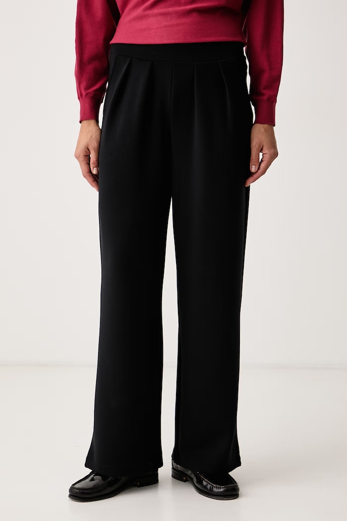 United Colors of Benetton Pantaloni palazzo da donna nero 3QAFDF01M