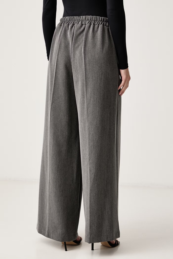 Odzież Fracomina spodnie wide leg damskie FY26WV3011W76101 szary